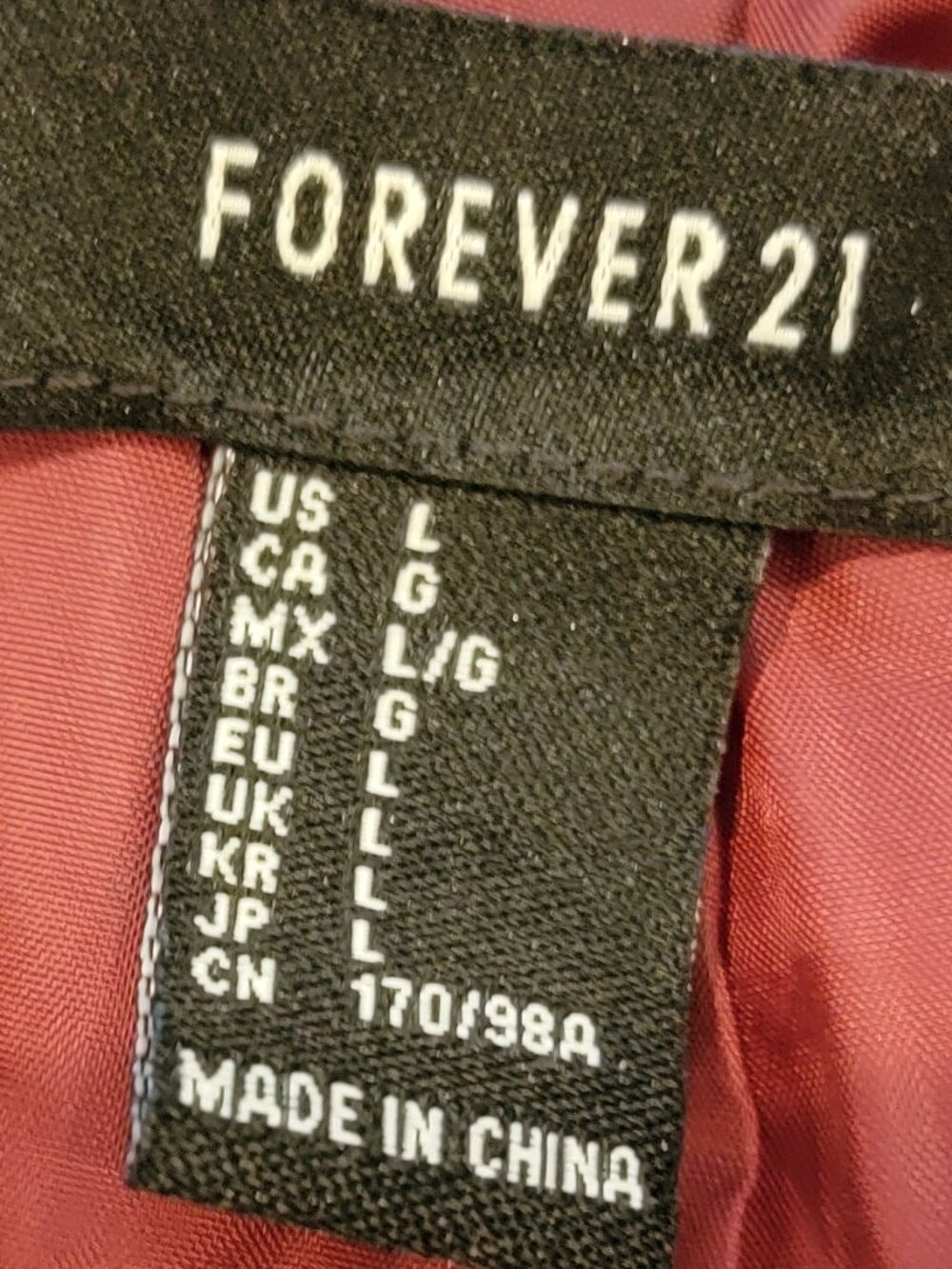 Forever 21 Red Moto Faux Leather Zippered Jacket/Coat - Picture 9 of 11